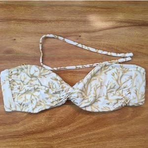 VS gold and white coral bandeau bikini top